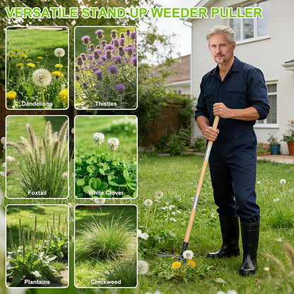 Hand Weeder Tool, 13" High-Carbon Steel V-Tip Weed Puller