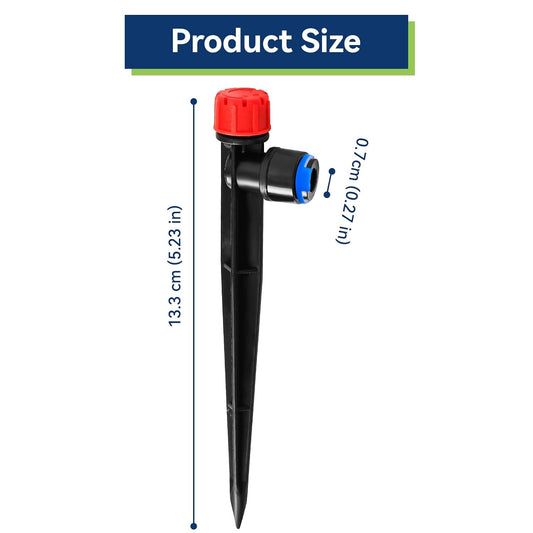 20PCS 1/4 inch Tubing Drip Irrigation Vortex Emitters,Degree Drip Emitter Sprayer with Stake, Irrigation Dripper Sprinklers for Drip Irrigation System Parts & Connectors