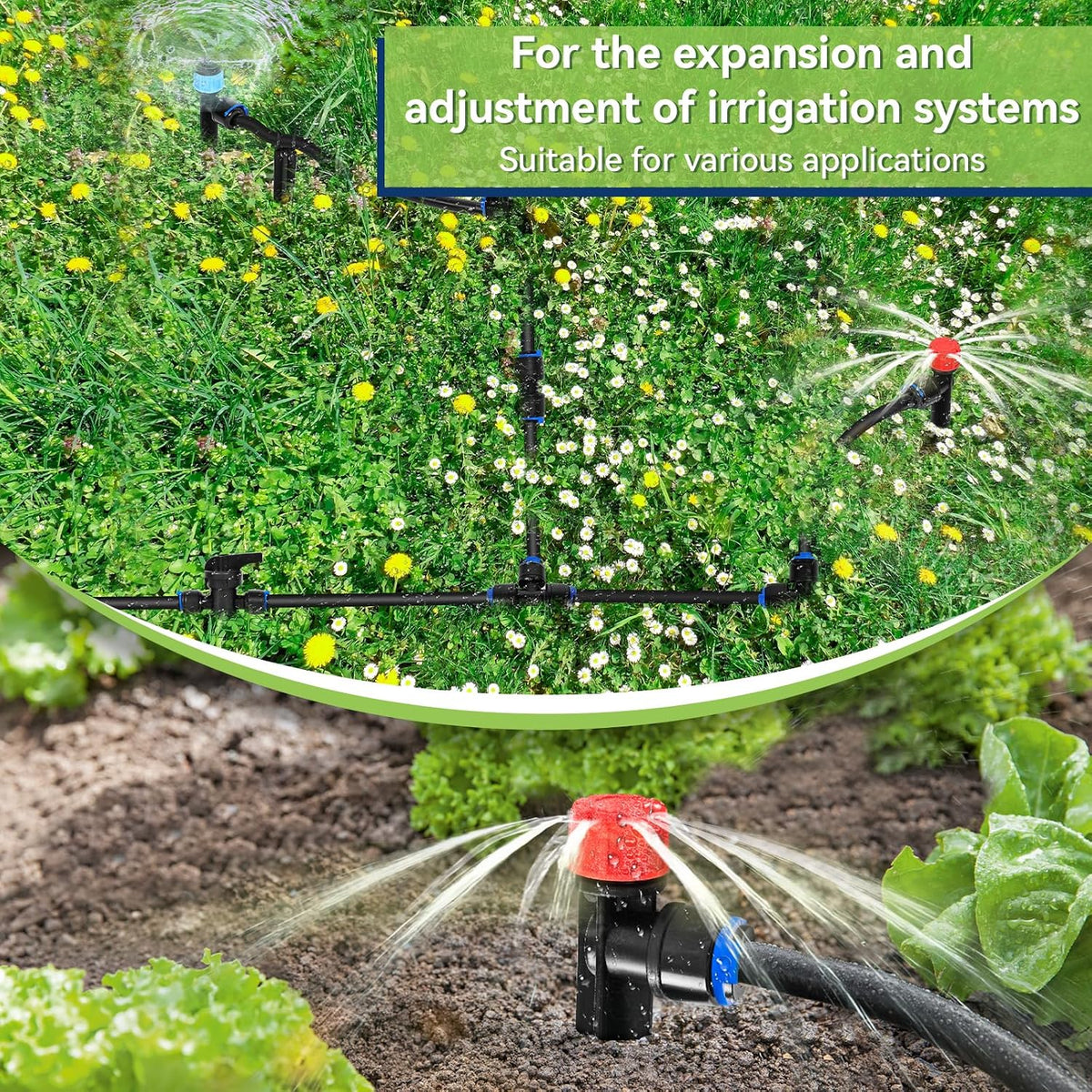 20PCS 1/4 inch Tubing Drip Irrigation Vortex Emitters,Degree Drip Emitter Sprayer with Stake, Irrigation Dripper Sprinklers for Drip Irrigation System Parts & Connectors