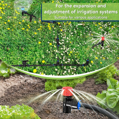20PCS 1/4 inch Tubing Drip Irrigation Vortex Emitters,Degree Drip Emitter Sprayer with Stake, Irrigation Dripper Sprinklers for Drip Irrigation System Parts & Connectors