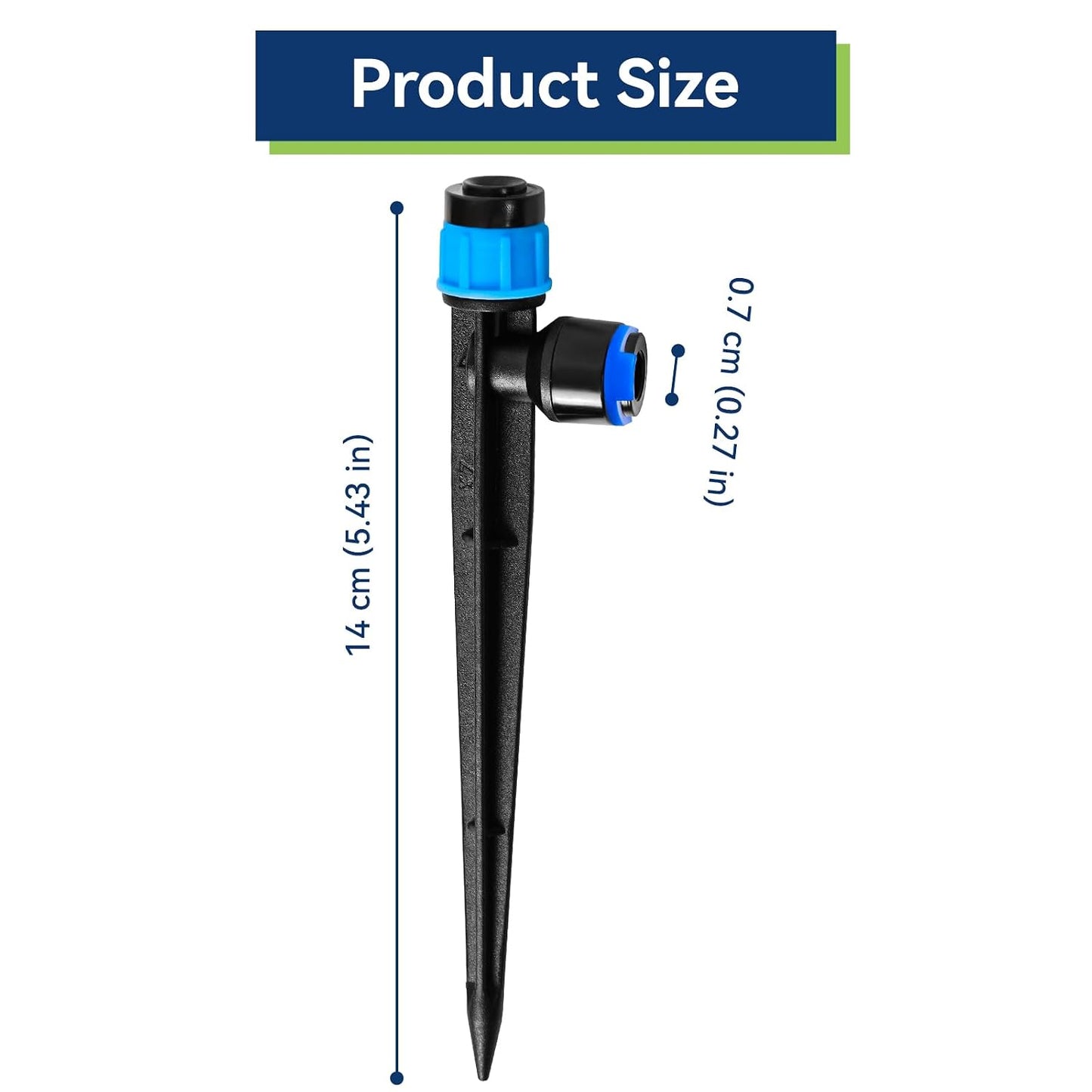 20PCS 1/4 inch Tubing Drip Irrigation Vortex Emitters,Degree Drip Emitter Sprayer with Stake, Irrigation Dripper Sprinklers for Drip Irrigation System Parts & Connectors