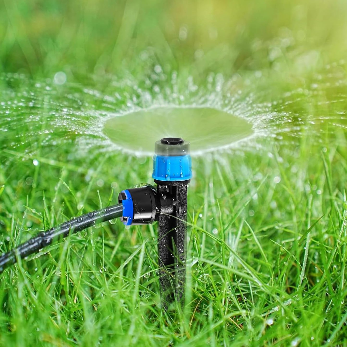 20PCS 1/4 inch Tubing Drip Irrigation Vortex Emitters,Degree Drip Emitter Sprayer with Stake, Irrigation Dripper Sprinklers for Drip Irrigation System Parts & Connectors