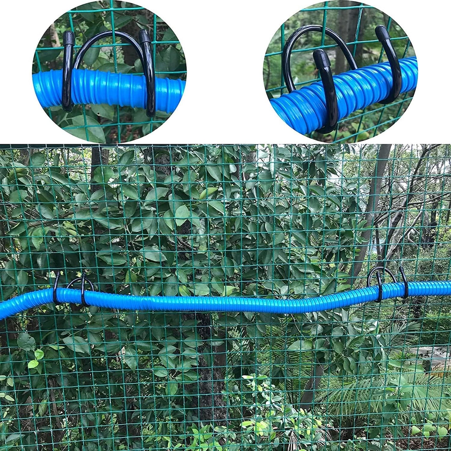 2 Pack Hose Hanger,Metal Hose Holder Wall Mount, Hook for Garden Hose/Expandable Hose/Hose Reel/Water Hose/Pocket Hose/Flexable Hose/Magic Hose- Chain-Link Fence or Wall Mount