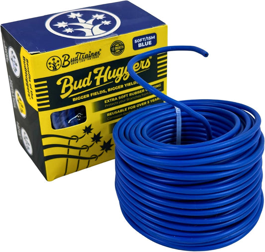 BudHuggers for Low Stress Plant Training, 50 Ft, Blue