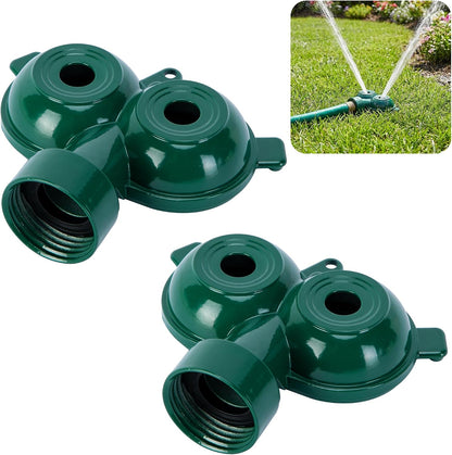 2 Pcs Twin Spot Stationary Sprinkler, Metal Dual Circle Sprinkler Head