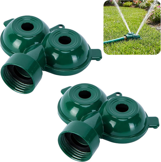 2 Pcs Twin Spot Stationary Sprinkler, Metal Dual Circle Sprinkler Head