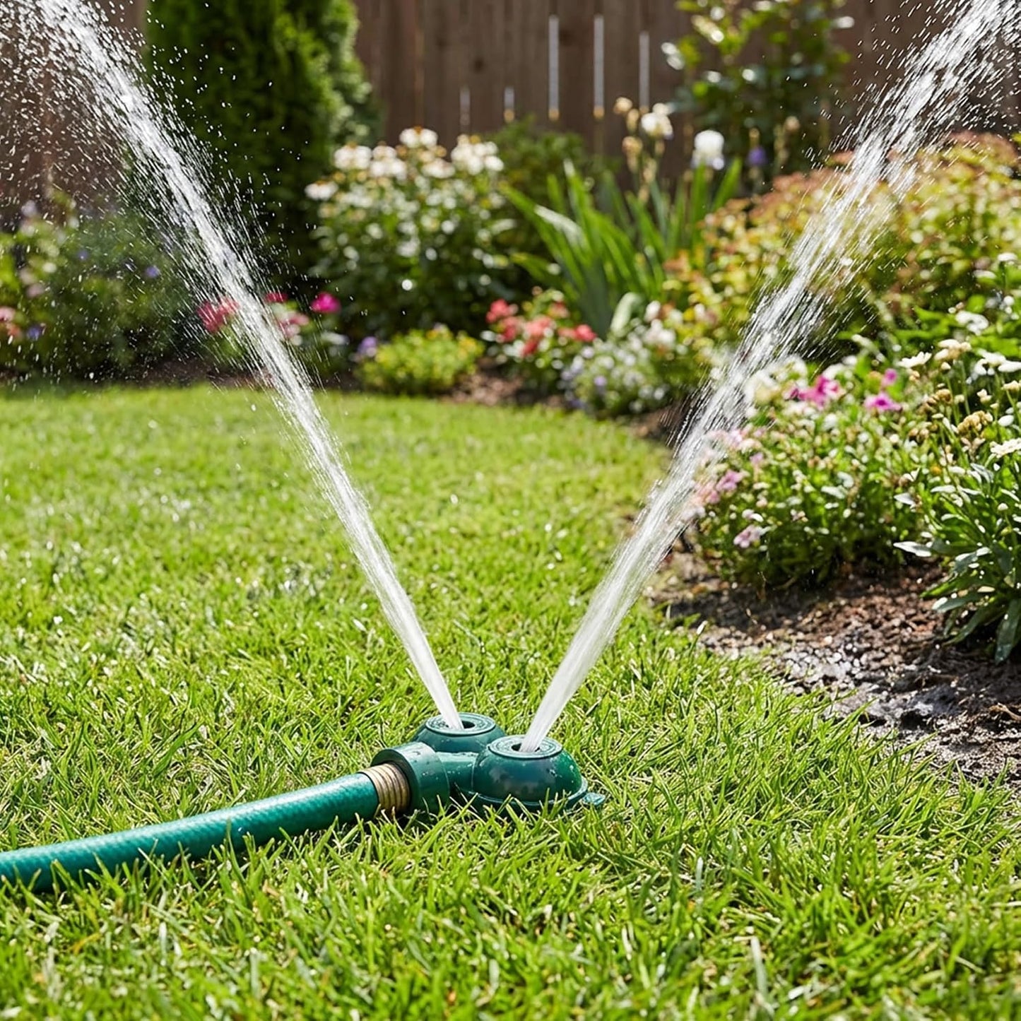 2 Pcs Twin Spot Stationary Sprinkler, Metal Dual Circle Sprinkler Head