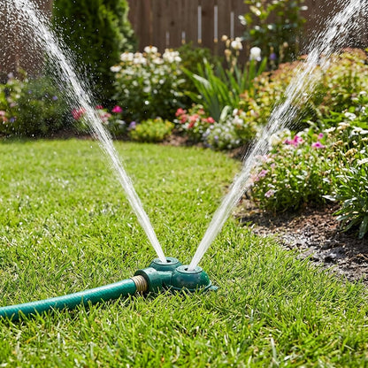 2 Pcs Twin Spot Stationary Sprinkler, Metal Dual Circle Sprinkler Head