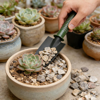 Garden Tools Set, 5 Pack Heavy Duty Gardening Hand Tools with Soft Rubber Handle, Include Garden Shovel, Transplant Trowel，Rakes，Garden Shears for Weeding, Digging, Planting