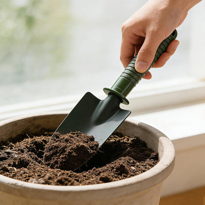 Garden Tools Set, 5 Pack Heavy Duty Gardening Hand Tools with Soft Rubber Handle, Include Garden Shovel, Transplant Trowel，Rakes，Garden Shears for Weeding, Digging, Planting