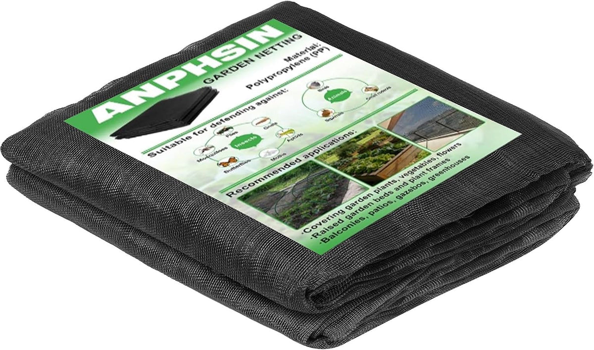 4 x10 ft Black Garden Netting Row Cover, Ultra Fine Mesh for Protection Row Cover Raised Bed Screen Mesh Greenhouse Mosquito Net, Protecting Tree Plants Vegetable Flowers Fruits
