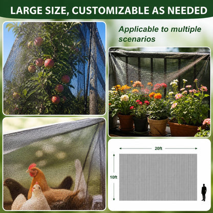 4 x10 ft Black Garden Netting Row Cover, Ultra Fine Mesh for Protection Row Cover Raised Bed Screen Mesh Greenhouse Mosquito Net, Protecting Tree Plants Vegetable Flowers Fruits