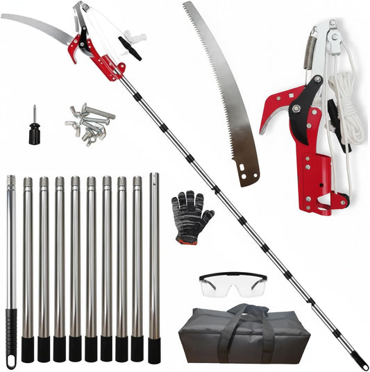 Extendable Pole Saw & Pruner, 13.6FT 2-in-1 Tree Trimmer