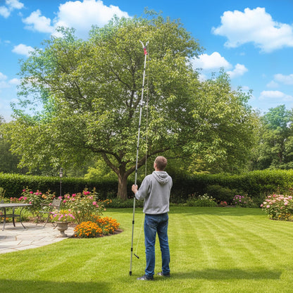 Extendable Pole Saw & Pruner, 13.6FT 2-in-1 Tree Trimmer