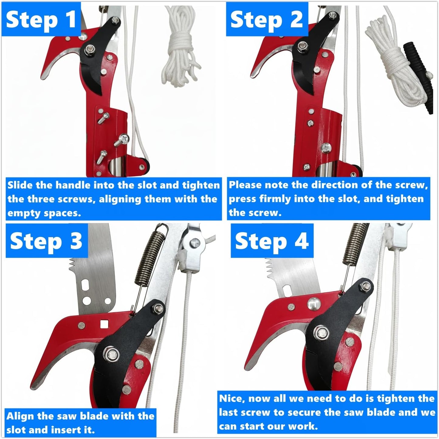 Extendable Pole Saw & Pruner, 13.6FT 2-in-1 Tree Trimmer