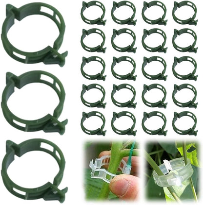 Secured Plastic Plant Clip, 2026 Upgraded Plant Support Clips Reusable Garden Clips, Plant Support Clips Garden Climbing Vines Fixing Clip Trellis Clips Climbing Tomato Clip (Green, 50pcs)