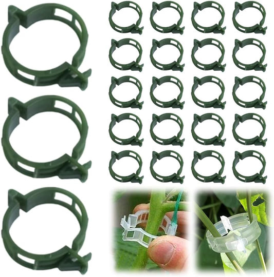 Secured Plastic Plant Clip, 2026 Upgraded Plant Support Clips Reusable Garden Clips, Plant Support Clips Garden Climbing Vines Fixing Clip Trellis Clips Climbing Tomato Clip (Green, 50pcs)