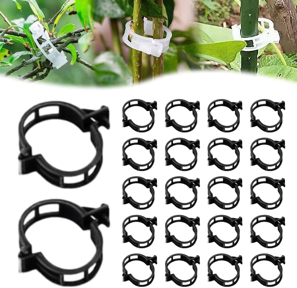 Secured Plastic Plant Clip, 2026 Upgraded Plant Support Clips Reusable Garden Clips, Plant Support Clips Garden Climbing Vines Fixing Clip Trellis Clips Climbing Tomato Clip (Green, 50pcs)