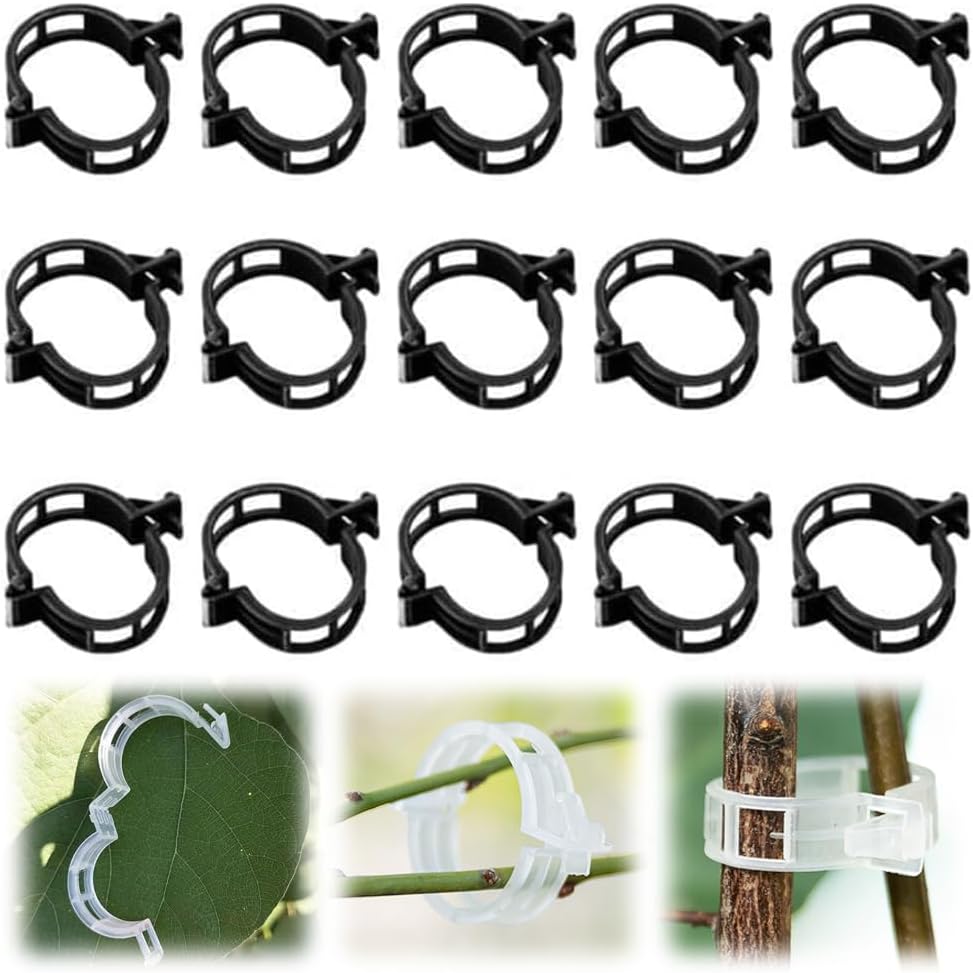 Secured Plastic Plant Clip, 2026 Upgraded Plant Support Clips Reusable Garden Clips, Plant Support Clips Garden Climbing Vines Fixing Clip Trellis Clips Climbing Tomato Clip (Green, 50pcs)