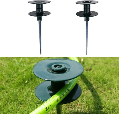 Garden Hose Smooth Roller Guide with Heavy Duty Zinc Spike, ABS Resin Wheel for Hose Protection Around Plants(2pcs)