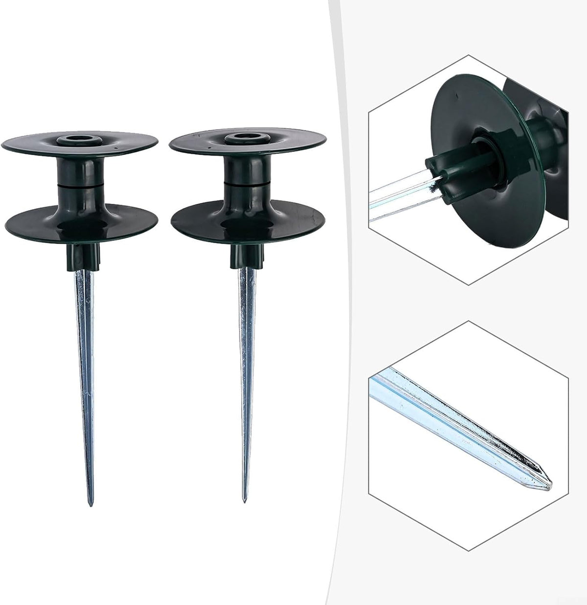 Garden Hose Smooth Roller Guide with Heavy Duty Zinc Spike, ABS Resin Wheel for Hose Protection Around Plants(2pcs)