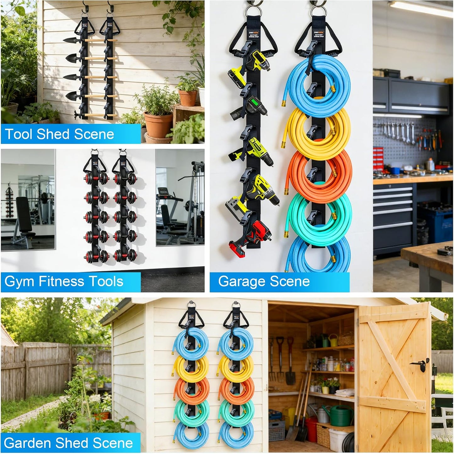 Adjustable Wall Mounted Extension Cord Organizer 2-Pack