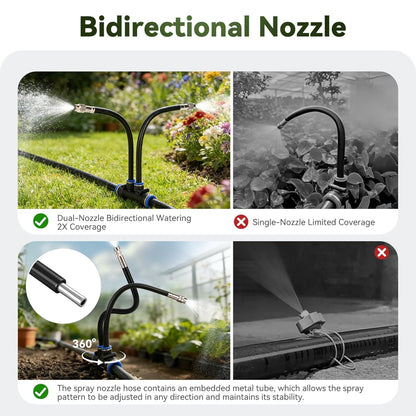 75FT High-Flow Garden Irrigation System, 12mm Main Tubing, 40 Nozzles