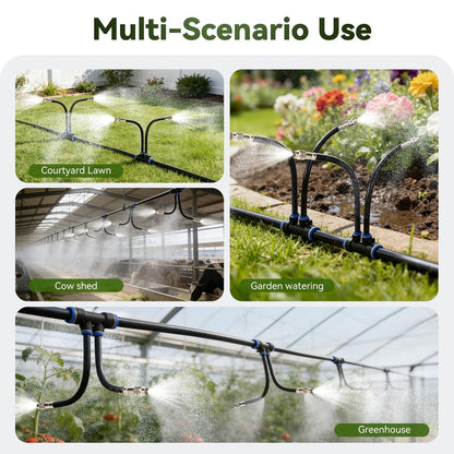 75FT High-Flow Garden Irrigation System, 12mm Main Tubing, 40 Nozzles