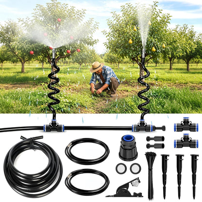 75FT High-Flow Garden Irrigation System, 12mm Main Tubing, 40 Nozzles