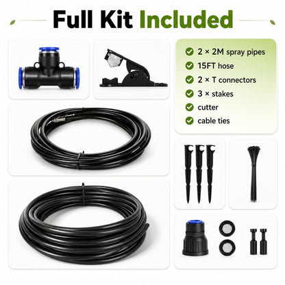 75FT High-Flow Garden Irrigation System, 12mm Main Tubing, 40 Nozzles