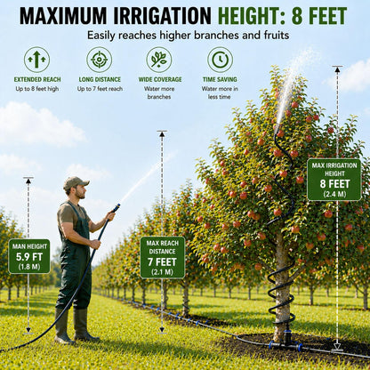 75FT High-Flow Garden Irrigation System, 12mm Main Tubing, 40 Nozzles