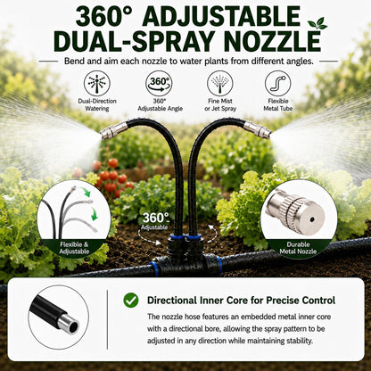 75FT High-Flow Garden Irrigation System, 12mm Main Tubing, 40 Nozzles