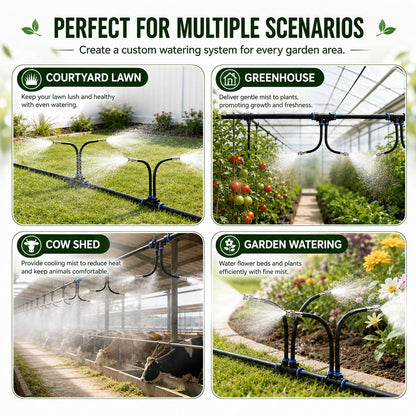75FT High-Flow Garden Irrigation System, 12mm Main Tubing, 40 Nozzles