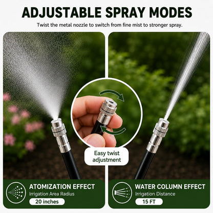 75FT High-Flow Garden Irrigation System, 12mm Main Tubing, 40 Nozzles