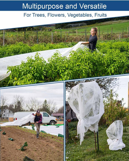 Plant Covers Freeze Protection, 10 ft x 30 ft 1.2oz Frost Blankets for Outdoor Plants in Winter, Floating Row Cover for Vegetable Garden, Frost Cloth Plant Freeze Protection