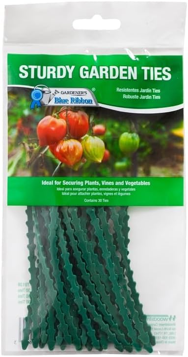 Garden Ties - 30 Pack of 8” Heavy Duty Plant Ties for Tomatoes, Climbing Plants, Roses, Vines, Vegetables - Easy Snap Together Design