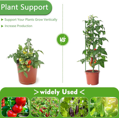 3 Pack Tomato Cages - Tomato Trellis Plant Support Stake Cage for Garden and Pots, Adjustable Tomato Plant Cage Tall Up to 48 Inch for Raised Garden Bed Outdoor Climbing Plants Vegetables