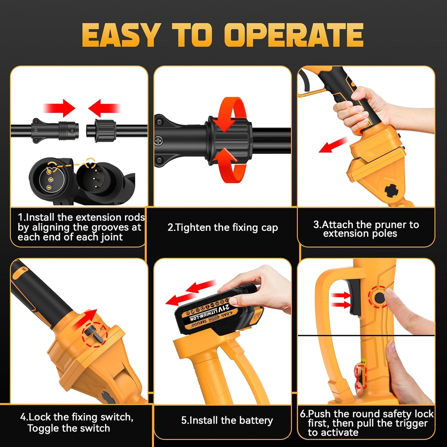 Electric Pole Pruner, 1.6" Crodless Pruning Shears for Tree Trimming
