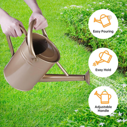 Metal Watering Can for Outdoor Plants, 1 Gallon Galvanized Steel Watering Can with Removable spout for Outdoor & Indoor Use, Perfect for Garden Flower, Houseplants, Copper