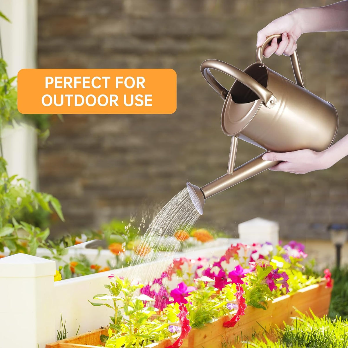 Metal Watering Can for Outdoor Plants, 1 Gallon Galvanized Steel Watering Can with Removable spout for Outdoor & Indoor Use, Perfect for Garden Flower, Houseplants, Copper