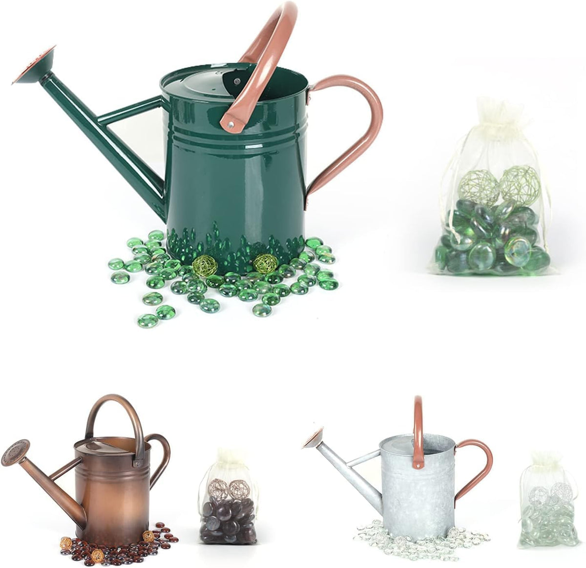 Metal Watering Can for Outdoor Plants, 1 Gallon Galvanized Steel Watering Can with Removable spout for Outdoor & Indoor Use, Perfect for Garden Flower, Houseplants, Copper