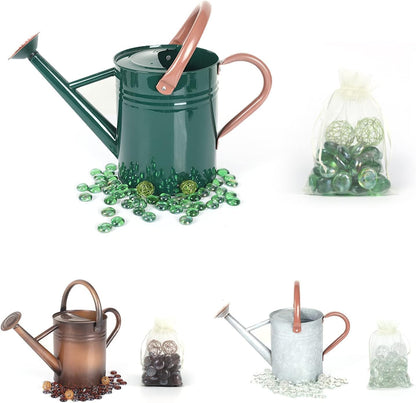 Metal Watering Can for Outdoor Plants, 1 Gallon Galvanized Steel Watering Can with Removable spout for Outdoor & Indoor Use, Perfect for Garden Flower, Houseplants, Copper