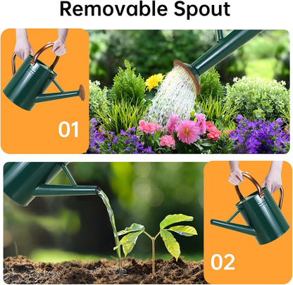 Metal Watering Can for Outdoor Plants, 1 Gallon Galvanized Steel Watering Can with Removable spout for Outdoor & Indoor Use, Perfect for Garden Flower, Houseplants, Copper