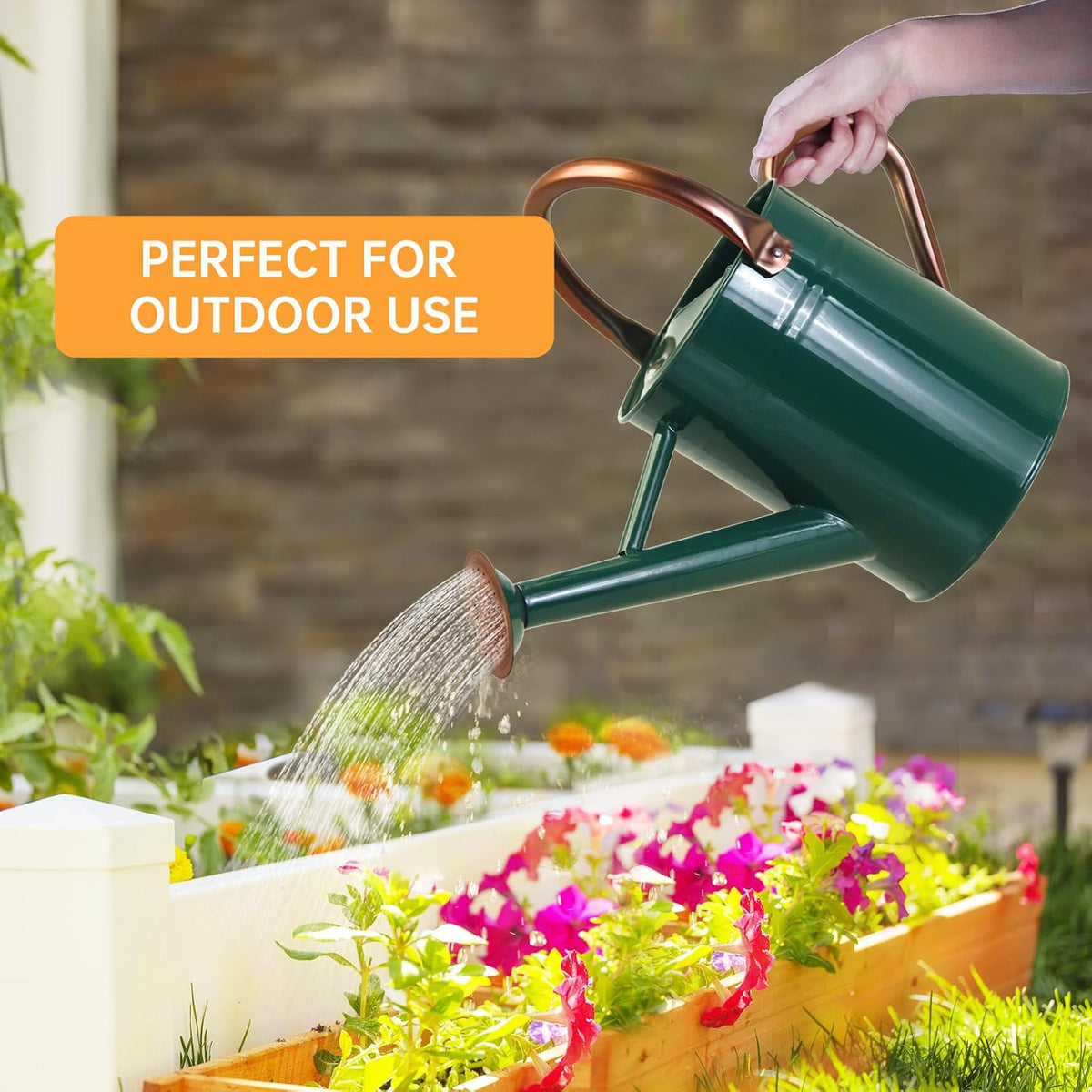 Metal Watering Can for Outdoor Plants, 1 Gallon Galvanized Steel Watering Can with Removable spout for Outdoor & Indoor Use, Perfect for Garden Flower, Houseplants, Copper