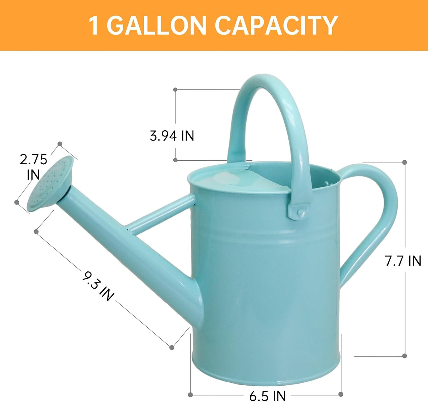 Metal Watering Can for Outdoor Plants, 1 Gallon Galvanized Steel Watering Can with Removable spout for Outdoor & Indoor Use, Perfect for Garden Flower, Houseplants, Copper
