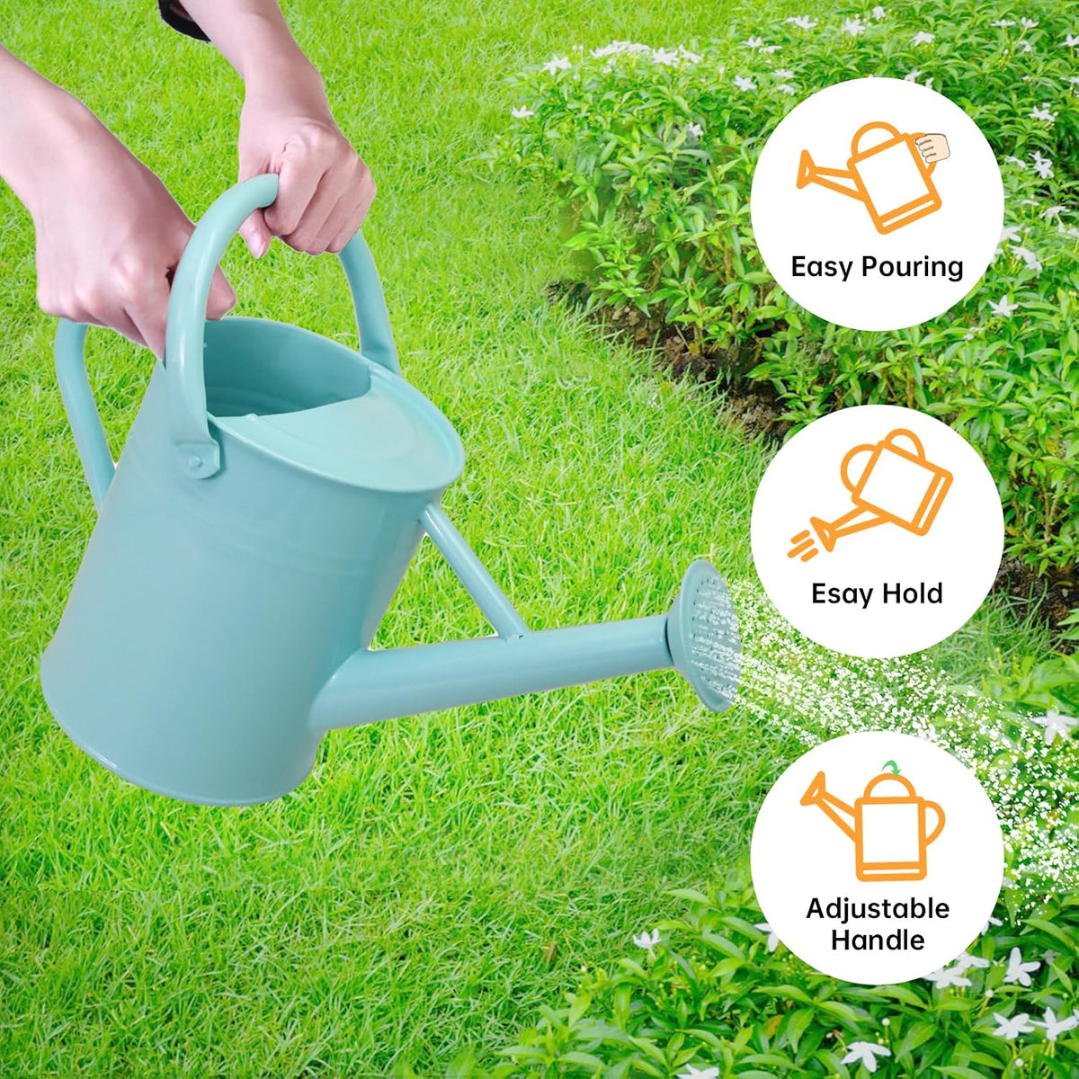 Metal Watering Can for Outdoor Plants, 1 Gallon Galvanized Steel Watering Can with Removable spout for Outdoor & Indoor Use, Perfect for Garden Flower, Houseplants, Copper