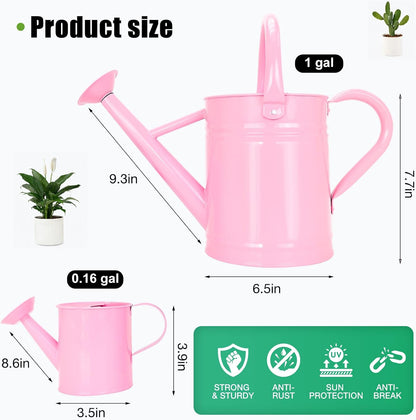 Metal Watering Can for Outdoor Plants, 1 Gallon Galvanized Steel Watering Can with Removable spout for Outdoor & Indoor Use, Perfect for Garden Flower, Houseplants, Copper