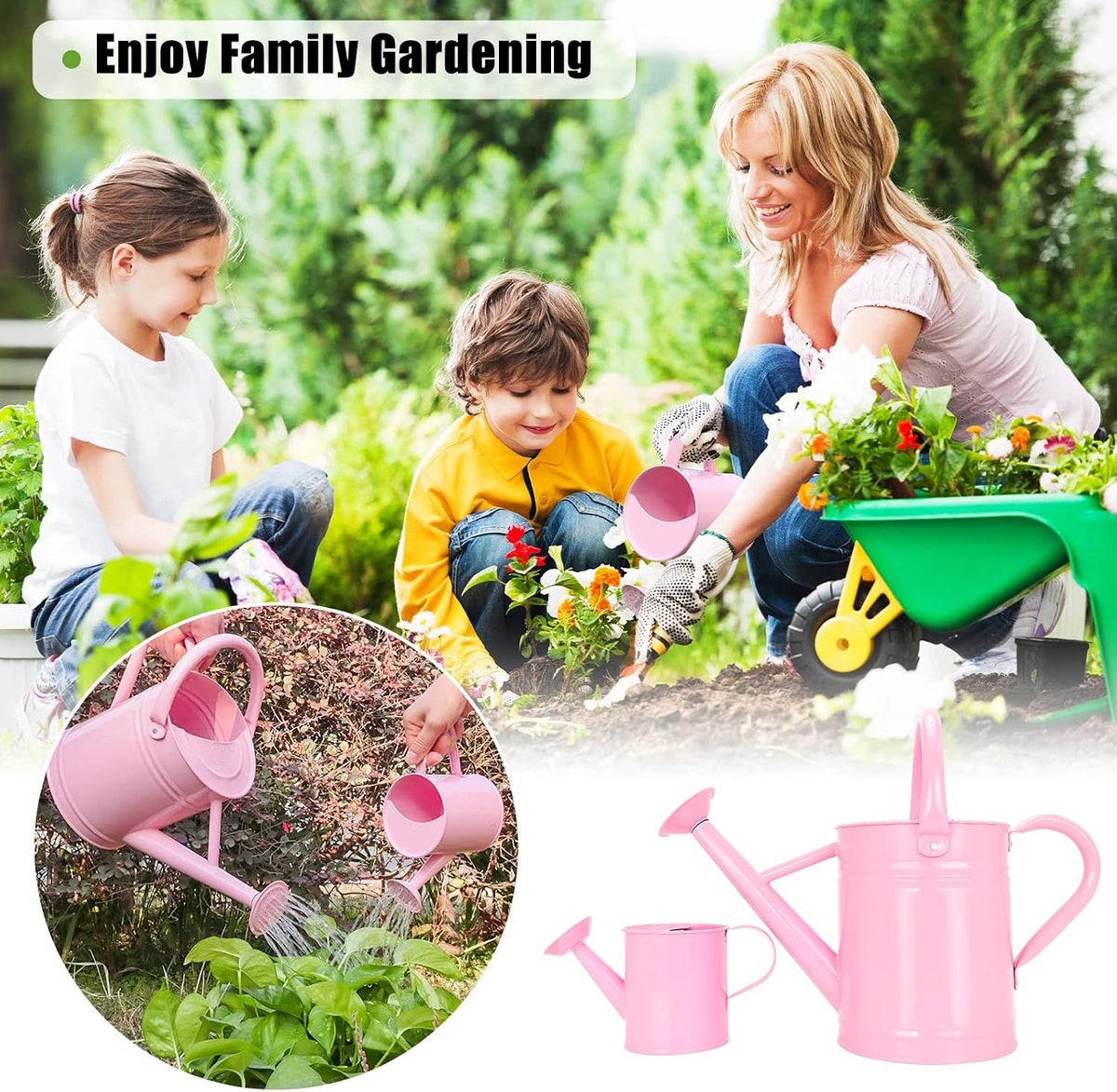 Metal Watering Can for Outdoor Plants, 1 Gallon Galvanized Steel Watering Can with Removable spout for Outdoor & Indoor Use, Perfect for Garden Flower, Houseplants, Copper