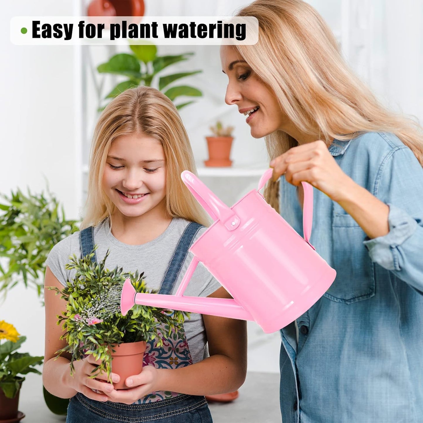 Metal Watering Can for Outdoor Plants, 1 Gallon Galvanized Steel Watering Can with Removable spout for Outdoor & Indoor Use, Perfect for Garden Flower, Houseplants, Copper