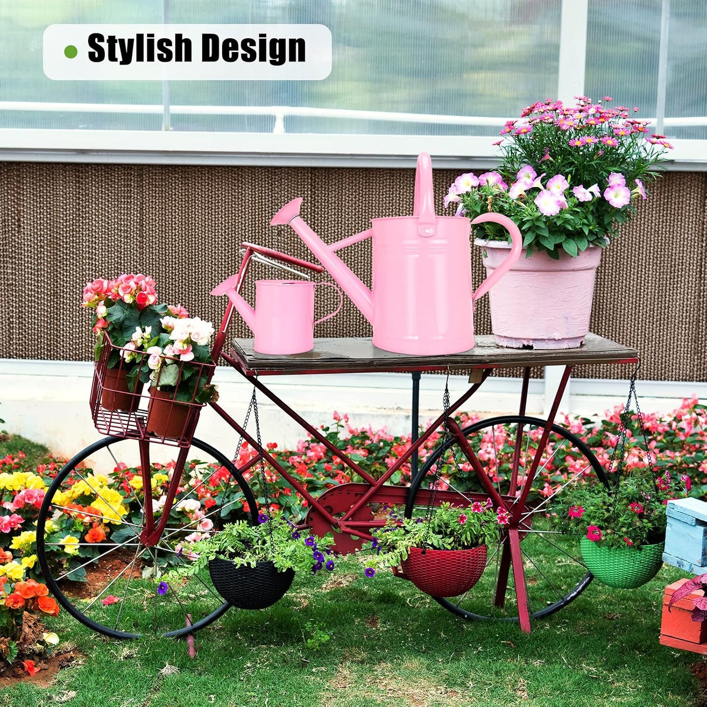 Metal Watering Can for Outdoor Plants, 1 Gallon Galvanized Steel Watering Can with Removable spout for Outdoor & Indoor Use, Perfect for Garden Flower, Houseplants, Copper